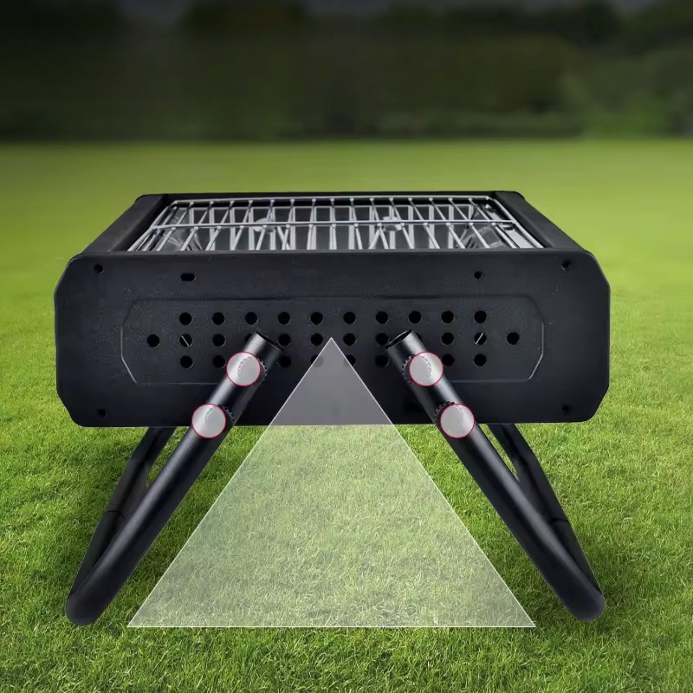 Barbecue d'extérieur portable avec pieds pliables
